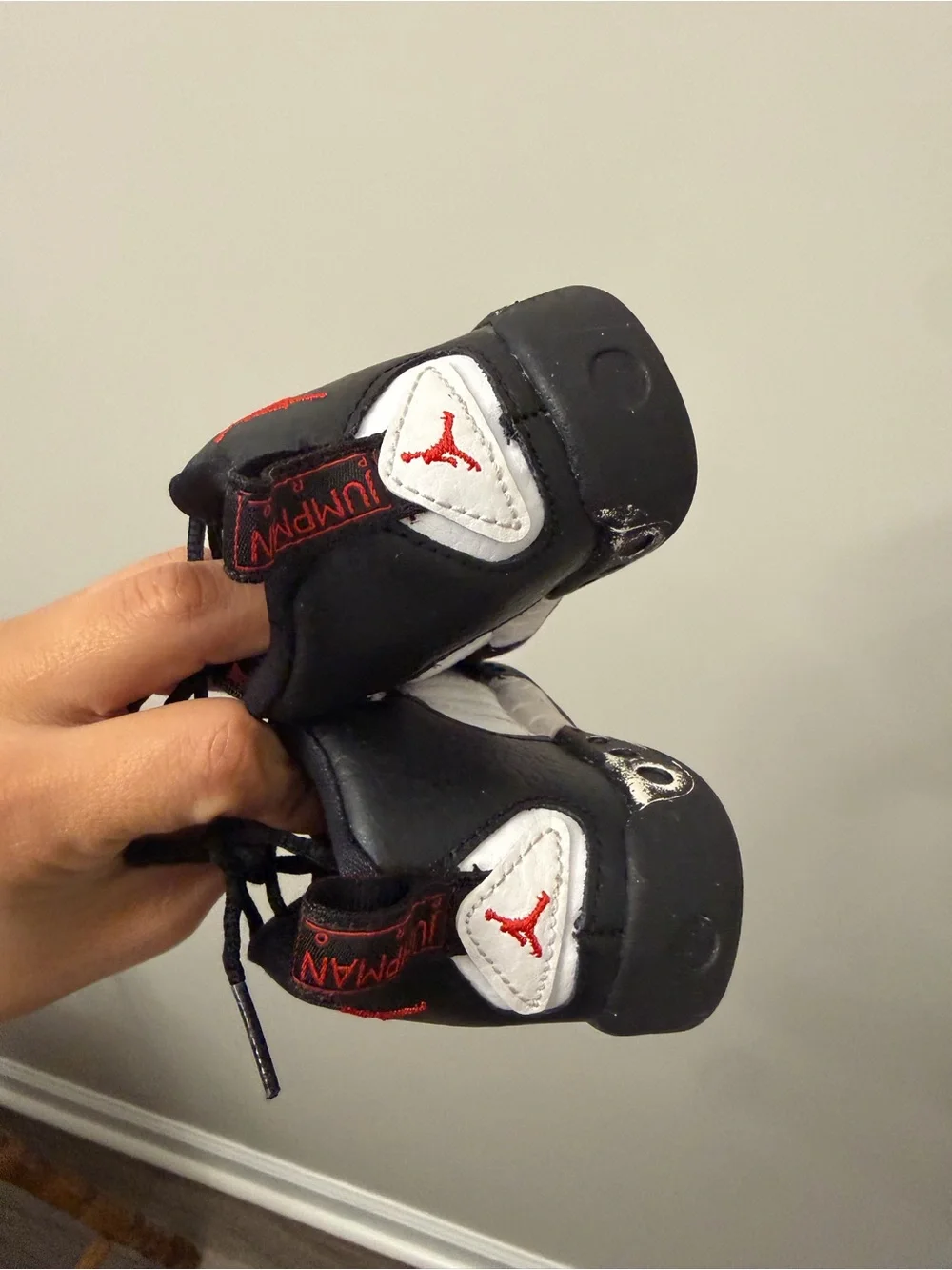 Jordan Baby Black & White Jumpman Walker Sneakers
